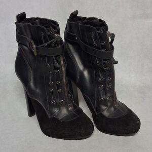 DSquared2 Black Suede Leather Ankle Boots Women's 8.5/40 5.5" Stiletto Heel